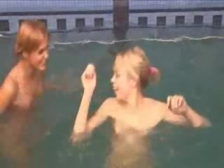 Captivating lezzies in the swimming pool