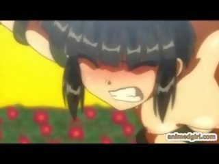 Hentai tonåring fångad av tentacles och stupendous shemale animen poked