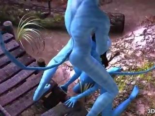 Avatar stunner anális szar által hatalmas kék tag