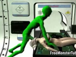 Inked 3D Blonde goddess Gets Fucked By An Alien