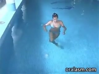 Perky lover Sucking manhood immediately following Swimming