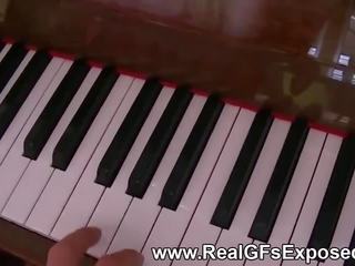 Bad piano player gets hard banging punishment