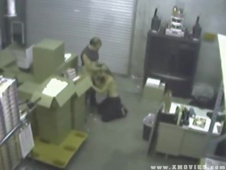 Security Cam Catches Woman Fucking Her Employee