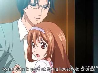 Redhead anime school doll seducing her adorable teacher