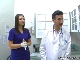 Busty medical man fulfills her own needs