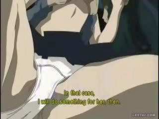 Nerdské hentai anime študent s firma kozy buchol