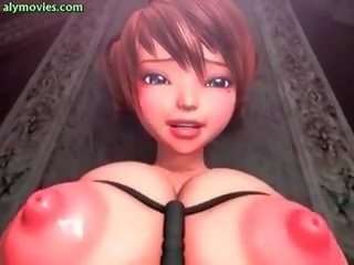 Animated babe Rubbing Green manhood