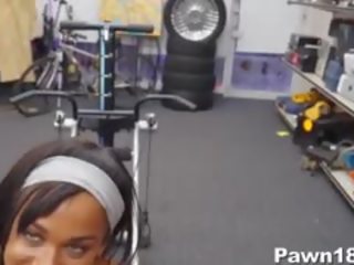 Muscular goddess Spreads At Pawn Shop