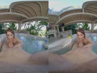 VR BANGERS Naked Charly Summer Sucking dick In Jacuzzi - Outdoor POV xxx video VR x rated clip