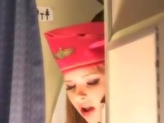 Charming stewardess gets fresh sperma aboard