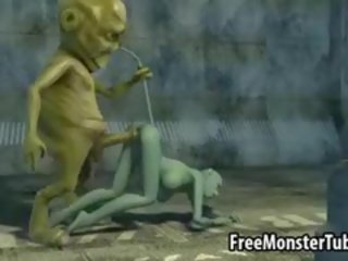 Tempting 3D Cartoon Cat cookie Gets Fucked By An Alien