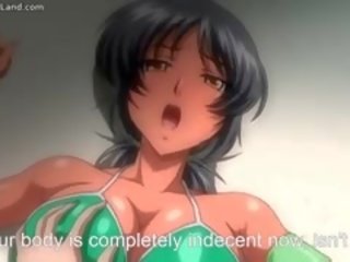 Gjoksmadhe anime adoleshent në magjepsës rroba banje jizzed part6