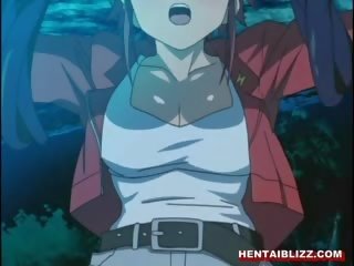 Busty Anime cutie Caught And Licked Her Pussy