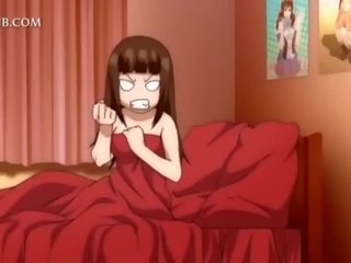 3d hentai datter blir fitte knullet opp skjørtet i seng