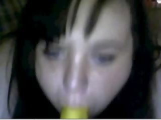 Darling from US deepthroats a banana on chat roulette sensational