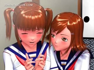 Herlig anime mademoiselle gnir henne coeds lusty kuse