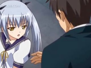 Stunning anime cookie licking penis in close-up