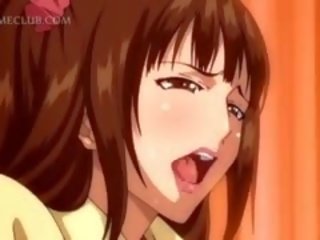 Tatlong-dimensiyonal anime bata babae makakakuha ng puke fucked bista mula sa ilalim ng palda sa kama
