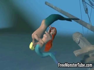 3D Little Mermaid goddess gets fucked hard underwater