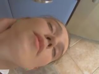 Young lady anal banged in the kitchen