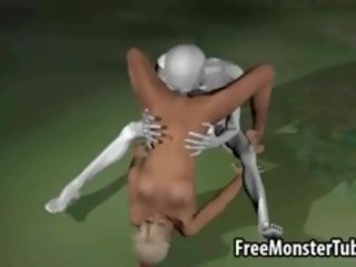 Fantastic 3D goddess Getting Licked And Fucked By An Alien