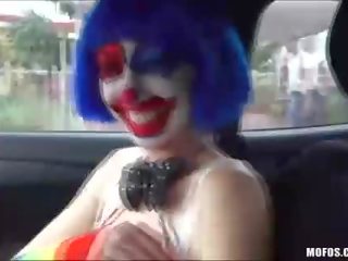 Hard fucking a provocative clown along the way