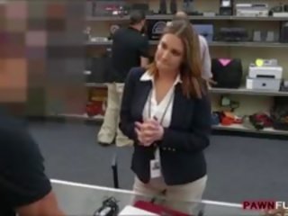 Busty Businesswoman Ends Up Fucked In The Pawnshop For Money