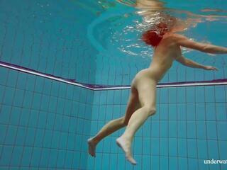 Deniska tremendous brunette teenie big tits swimming