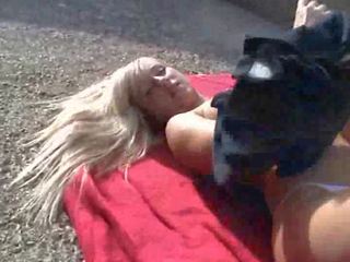 Great blondie wants action outdoors clip