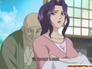 Cockhungry anime gezicht bedekt door sperma shortly na tittyfuck