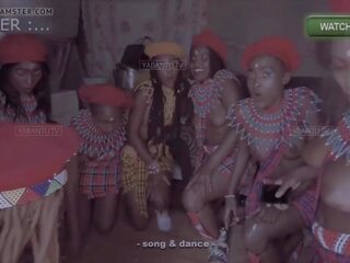 Topless afrikāņu meitenes sagatavot par ritual deja: hd x nominālā filma cb