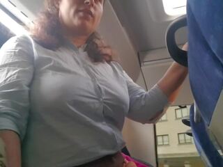 Voyeur Seduces MILF to Suck&jerk His member in Bus: Amateur sex film feat. ExpressiaGirl