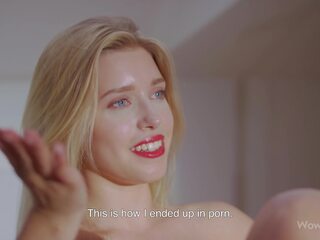 WOWGIRLS perky blonde adolescent Freya Mayer telling us a bit about herself and masturbating